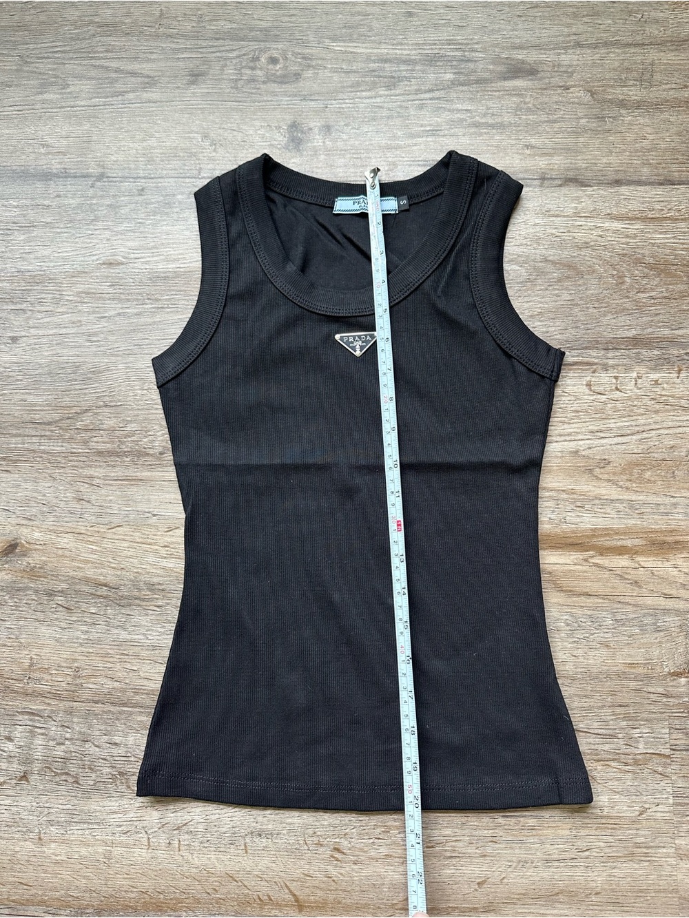 Prada Black Logo Triangle Tank Top - Picture 3 of 5